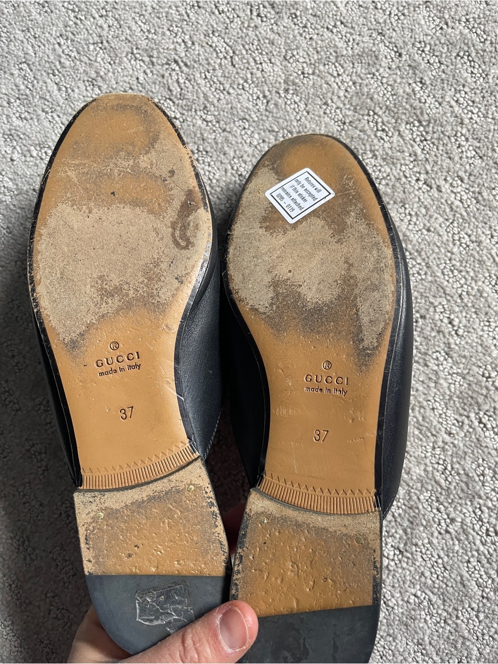 Gucci Black Leather Horsebit Slide Mules with Gold Hardware - Picture 9 of 16